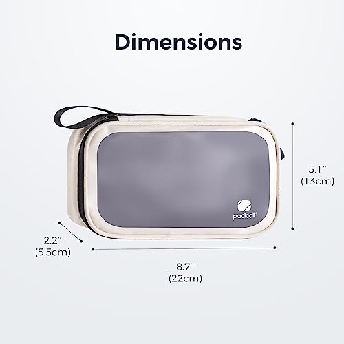pack all Clear Electronic Organizer, Compact TPU Cable Organizer Bag - color: Beige