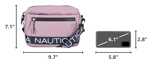 Nautica Nylon Bean crossbody/Belt Bag adjustable shoulder strap - color: Lilac Rose