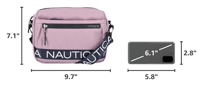 Nautica Nylon Bean crossbody/Belt Bag adjustable shoulder strap - color: Lilac Rose