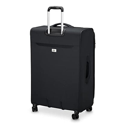 DELSEY PARIS Sky Max 2.0 Softside Expandable Luggage with Spinner Wheels, Black, Checked-Large, 28 Inch - color: Black, size: Checked-Large, 28 Inch