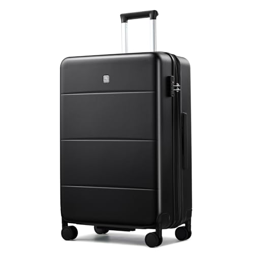 Hanke 26 Inch Luggage with Spinner Wheels, Expandable Checked Suitcase - color: Jet Black, size: 26 Inch EXT