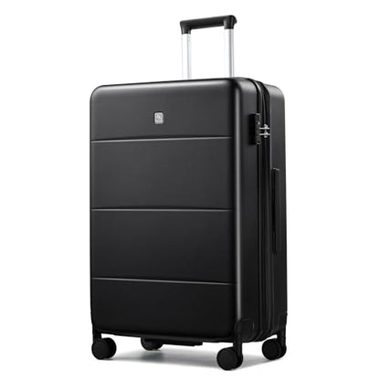 Hanke 26 Inch Luggage with Spinner Wheels, Expandable Checked Suitcase - color: Jet Black, size: 26 Inch EXT
