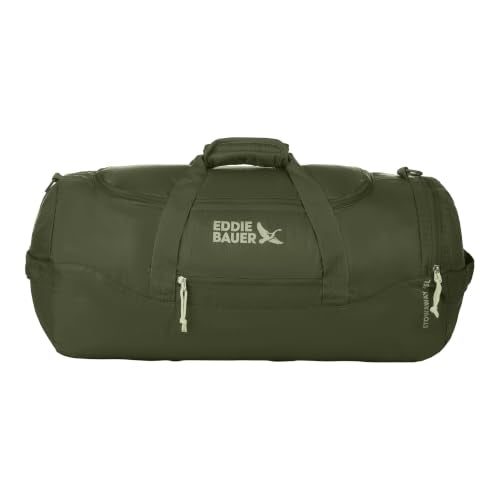 Eddie Bauer Stowaway Packable Duffel Bag | Travel | Foldable | Lightweight | Durable | Ripstop Polyester, 45L, Irish Moss - color: Irish Green