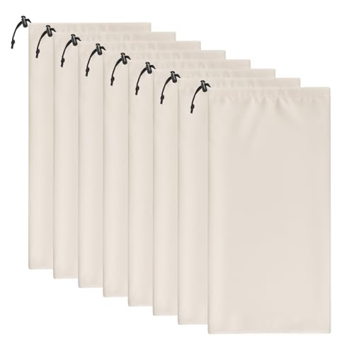 8 Pcs Single Shoe Bags for Travel with Drawstring,18"X9",Beige - color: Beige