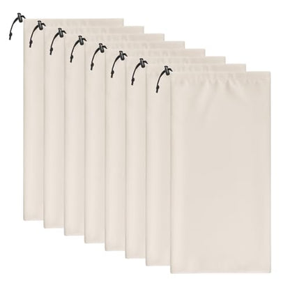 8 Pcs Single Shoe Bags for Travel with Drawstring,18"X9",Beige - color: Beige