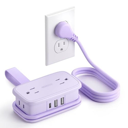 NTONPOWER Travel Power Strip,Travel Essentials Cruise Approved Power Strip - color: Purple