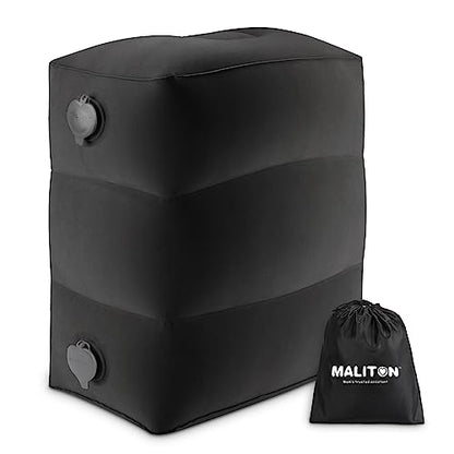 Inflatable Travel Foot Rest Pillow, Small Size（Black, 1 Pack） - color: Black, size: 1 Pack-S