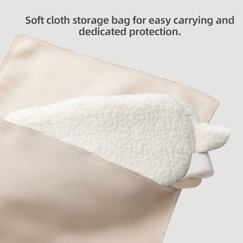 White Faux Lamb Fleece Sleep Mask Allergy Free Full Wrap Eye Cover - color: White