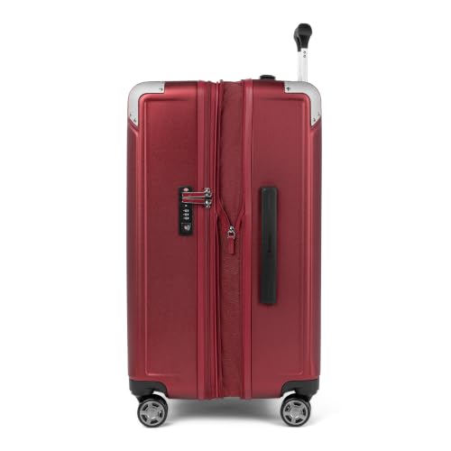 Travelpro Platinum Elite Hardside Expandable Checked Luggage, 8 Wheel Spinner, TSA Lock, Hard Shell Polycarbonate Suitcase, Daring Red, Checked Medium 25-Inch - color: Daring Red, size: Checked- Medium 25-Inch