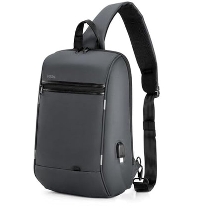 Kingsons Sling Bag for Men Anti-Theft Crossbody Bag Chest Shoulder Backpack - color: Fg6301-grey