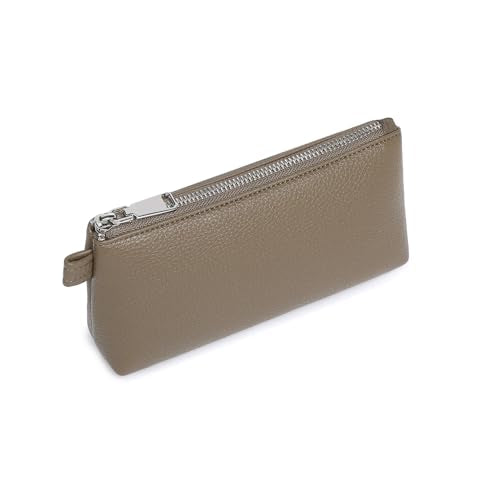 Small Makeup Bag for Purse, Leather Cosmetic (Tea Color) - color: Tea Color
