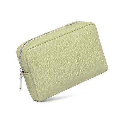 Makeup Bag for Purse Travel Cosmetic Bag (PU Sage Green) - color: Sage Green