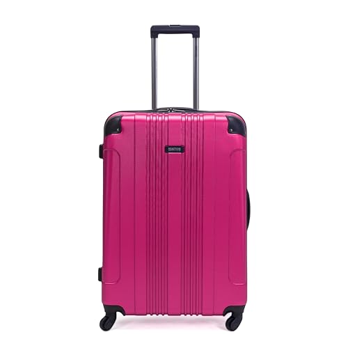 Kenneth Cole REACTION Out of Bounds Lightweight Hardshell 4-Wheel Spinner Luggage, Magenta, 28-Inch Checked - color: Magenta, size: 28-Inch Checked