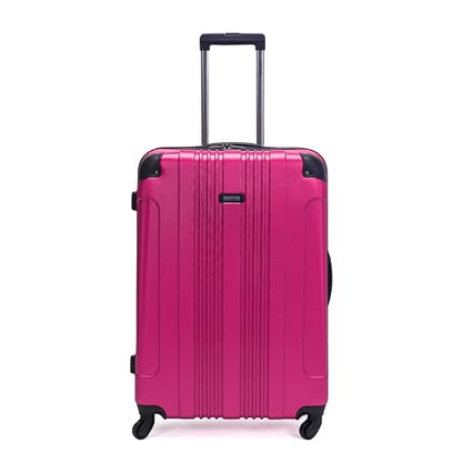 Kenneth Cole REACTION Out of Bounds Lightweight Hardshell 4-Wheel Spinner Luggage, Magenta, 28-Inch Checked - color: Magenta, size: 28-Inch Checked