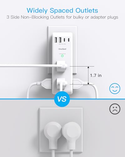 PD 30W Surge Protector Outlet Extender with Rotating Plug, USB Wall Outlet - color: White, size: 2C2A&PD 30W, 1 Pack