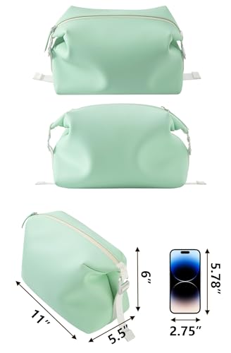 6"x11" 6L Silicone Toiletry Bag, Turquoise Blue - color: Turquoise Blue, size: 6L