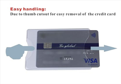 5 Pack RFID Blocking Sleeve Durable Transparent Plastic Credit Card Sleeves Protector Identity Theft Protection Secure Clear Card Holders (White) - color: White-5 Pcs