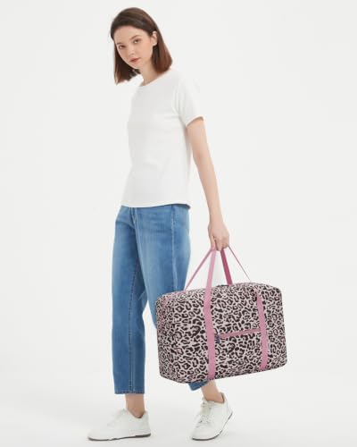 WANDF Personal Item Travel Bag, Carry On Duffle Bag Women - color: Light Pink
