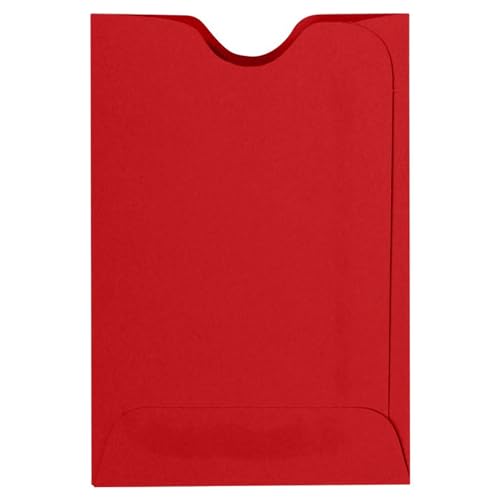 LUXPaper Credit Card Sleeves | 2 3/8" x 3 1/2" | Ruby Red | 80lb. Text | 50 Qty - color: Ruby Red, size: 50 Qty.