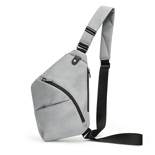 Travel Anti Pickpocket Purses, Slim Carry Crossbody Bag for Women & Man Travel Safe, Waterproof - color: Grey (With Rfid-blocking Pockets)