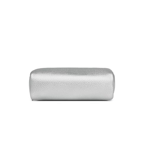 Makeup Bag for Purse Travel Cosmetic Bag (PU Pearl Silver) - color: Pearl Silver