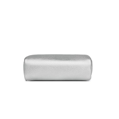 Makeup Bag for Purse Travel Cosmetic Bag (PU Pearl Silver) - color: Pearl Silver