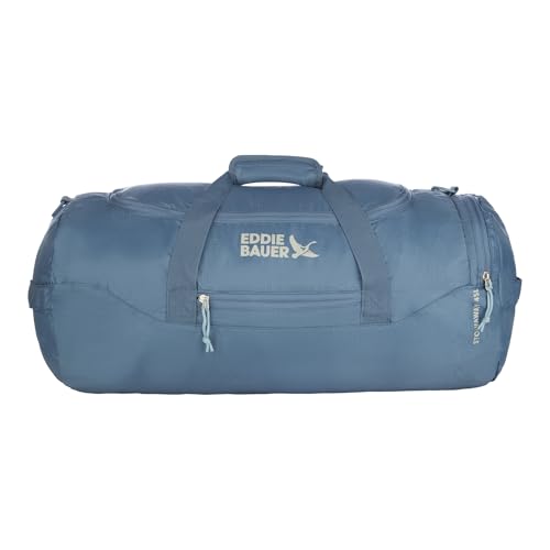 Eddie Bauer Stowaway Packable Duffel Bag | Travel | Foldable | Lightweight | Durable | Ripstop Polyester, 45L, Tile Blue - color: Tile Blue