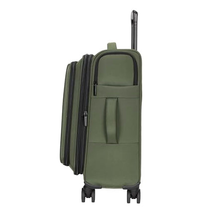 Kenneth Cole REACTION The Venturer 20-Inch Carry-On Lightweight Durable Softside 8-Wheel Spinner Cabin Size Luggage, Olive - color: Olive, size: Medium