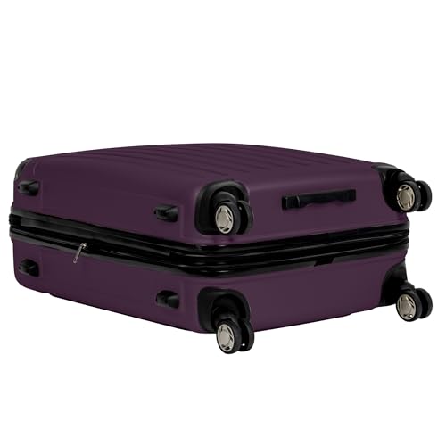 Kenneth Cole REACTION Renegade Luggage Expandable 8-Wheel Spinner Lightweight Hardside Suitcase, Midnight Plum, 24-Inch Checked - color: Midnight Plum, size: 24-Inch Checked