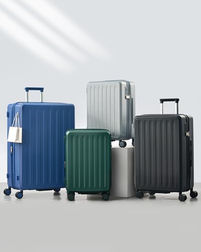 MILADA Expandable Large Suitcase 28 Inch, Hardshell Checked Luggage, Black - color: Jet Black, size: Checked Large 28 Inch