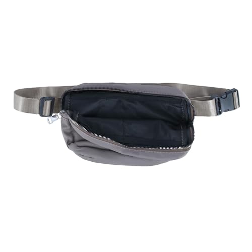 CTM Nylon Rectangle Belt Bag, Taupe - color: Taupe
