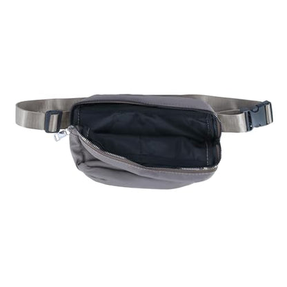 CTM Nylon Rectangle Belt Bag, Taupe - color: Taupe