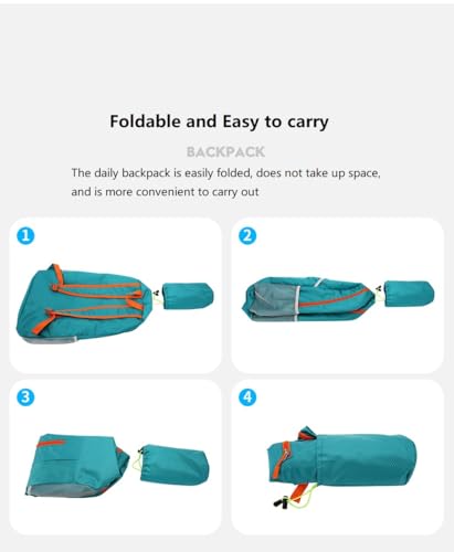 levayhill 25L Lightweight Foldable Backpack & Sun Hats Travel, Lake Blue - color: Lake Blue