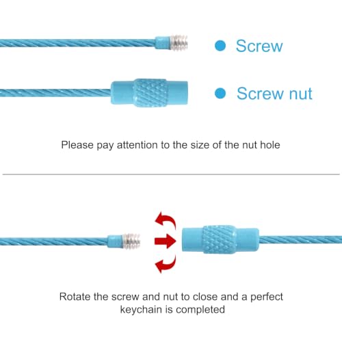 Stainless Steel Wire Keychains Aircraft Cable Cable (20 PCS 5Color) - color: 20 PCS 5Color