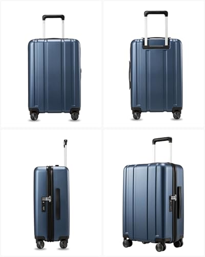 LUGGEX Airline Approved Carry On Suitcase, Blue, 20" - color: Blue, size: Carry-On 20-Inch