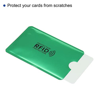 PATIKIL RFID Blocking Credit Card Sleeves, 10 Pack Contactless Protector Holder for NFC Purse, Light Green - color: Light Green
