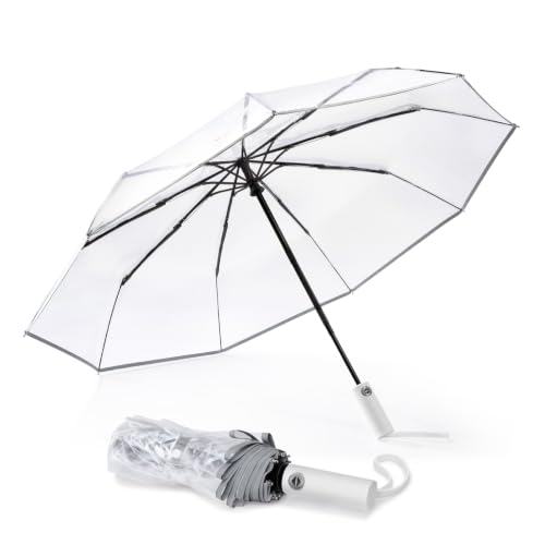 G4Free Small Clear Umbrella for Rain, 42 Inch Women and Men Use