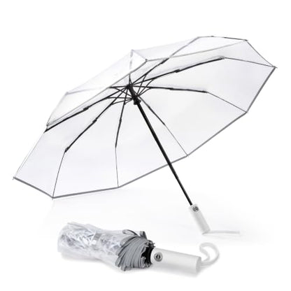 G4Free Small Clear Umbrella for Rain, 42 Inch Women and Men Use