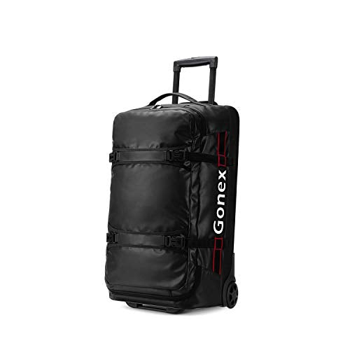 Gonex Rolling Duffle Bag with Wheels, Waterproof PVC Luggage, 25 in, Black - color: Black, size: 25 inch