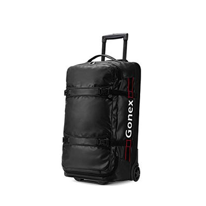 Gonex Rolling Duffle Bag with Wheels, Waterproof PVC Luggage, 25 in, Black - color: Black, size: 25 inch