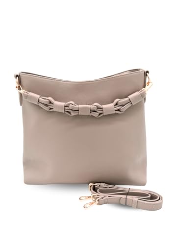 Modern+Chic Sawyer Convertible Slouchy Tote or Crossbody Shoulder Bag, Slouchy Purses for Women, Removeable Adjustable Strap - color: Dove Grey