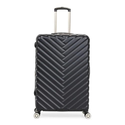 Kenneth Cole REACTION Madison Square Lightweight Hardside Chevron Expandable Spinner Luggage, Black, (28-Inch Checked) - color: Black, size: 28-Inch Checked