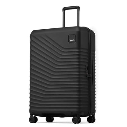 Coolife Luggage, Lightweight PC Hardside Suitcase, Checked-Large 28-Inch - color: Black, size: Checked-Large 28-Inch