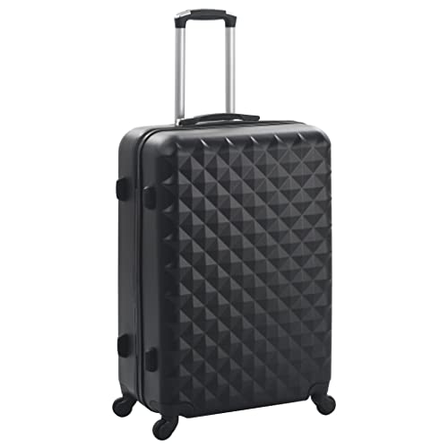 3 Piece Hardcase Trolley Set, Black Hardshell Luggage with 360 Degree Spinner Wheels, Durable ABS Suitcase Set with Security Lock for Business Trips and Family Vacations - color: Black, size: 14.2" x 8.7" x 21.7"