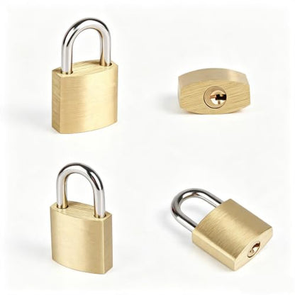 6Pack Small Locks with Same Keys, 3/4" (20mm) Mini Exquisite Lock Body Solid Brass Luggage Locks, Little Padlocks for Suitcase, Backpack, Tool Box, Diary Book, School Locker, Travel Lock - size: 20mm, 6pack