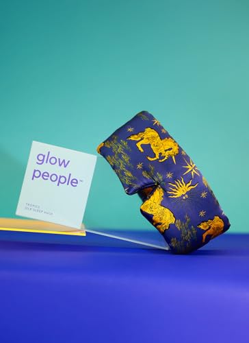 Glow People Silk Sleep Mask – 100% Mulberry Silk Eye Mask for Sleeping, Total Blackout, Cloud-Soft and Adjustable for Beauty Sleep and Travel - Skygaze - color: Skygaze
