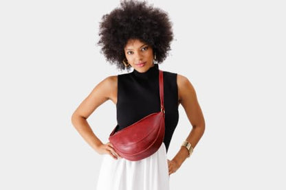 Portland Leather Goods Koala Sling Bag - Adjustable Full-Grain Leather - color: Chili Red, size: Small