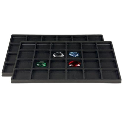 The Display Guys 2-Pack 24-Compartment Jewelry Tray Insert, Black - color: Black, size: Compartments - 24
