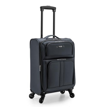 U.S. Traveler Anzio Softside Expandable Luggage with Spinner Wheels, Dark Grey, 22-Inch Carry-on - color: Dark Grey, size: 22-Inch Carry-on