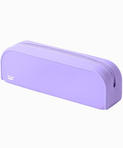 Mr. Pen- Silicone Pencil Case, Aesthetic Pencil Bag for Women, Makeup Pouch - color: Purple